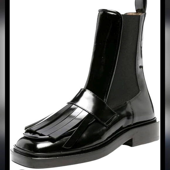 Wandler Shoes - Wandler Lucy Black Chelsea Boots with Fringe Detail